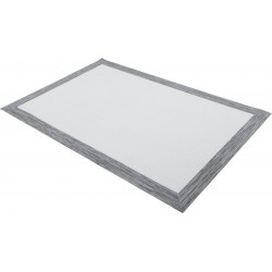Alfombra pie de cama exterior/interior pvc Teplon 70x120cm tejido plano base antideslizante marco nieve / plata