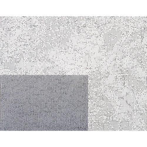 Alfombra pie de cama exterior/interior pvc Teplon 70x120cm tejido plano base antideslizante marco perla / cuarzo