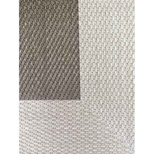 Alfombra pie de cama exterior/interior pvc Teplon 70x120cm tejido plano base antideslizante marco oro / natural