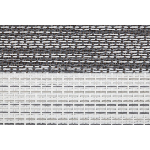 Alfombra pie de cama exterior/interior pvc Teplon 70x120cm tejido plano base antideslizante marco nieve / plata