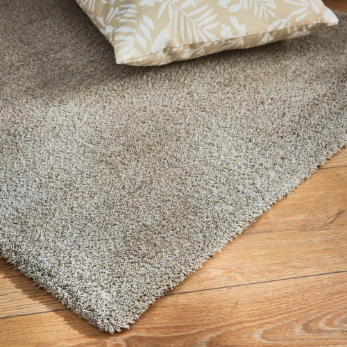 Alfombra poliéster Enzol 200x290cm pelo mediano INSPIRE base antideslizante liso marrón trench lavable en lavadora