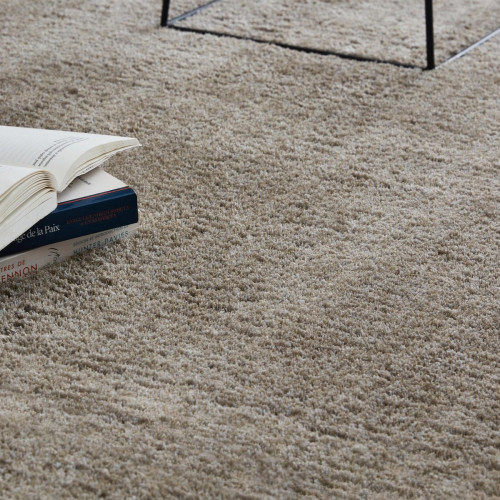 Alfombra poliéster Enzol 200x290cm pelo mediano INSPIRE base antideslizante liso marrón trench lavable en lavadora