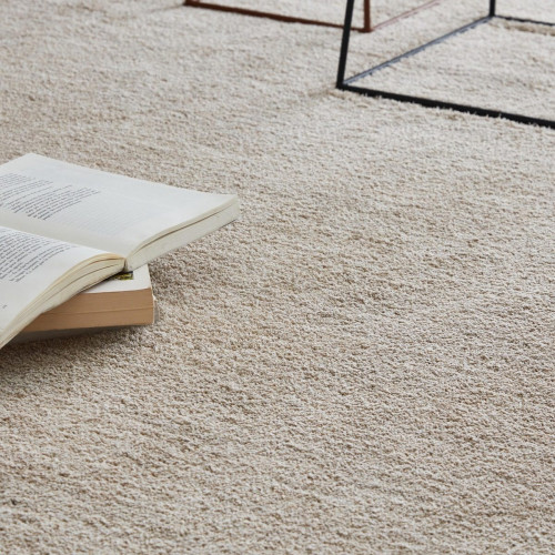 Alfombra poliéster Enzol 200x290cm pelo mediano INSPIRE base antideslizante liso beige paper lavable en lavadora