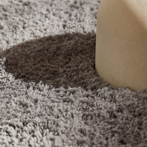 Alfombra poliéster Talka 160x230cm pelo largo INSPIRE liso gris granito