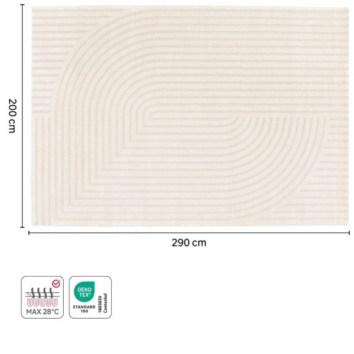 Alfombra polipropileno Deep 200x290cm pelo mediano INSPIRE geométrico crema cool 4