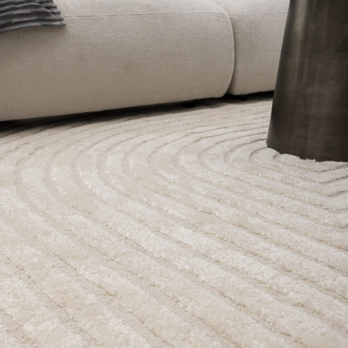 Alfombra polipropileno Deep 200x290cm pelo mediano INSPIRE geométrico crema cool 4