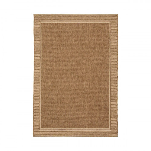 Alfombra polipropileno Emma Border exterior/interior 200x290cm pelo corto INSPIRE liso beige