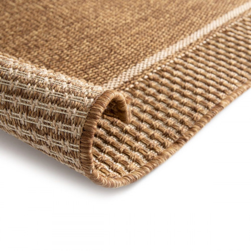 Alfombra polipropileno Emma Border exterior/interior 200x290cm pelo corto INSPIRE liso beige