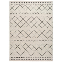 Alfombra polipropileno Himba 200x290cm pelo corto étnico blanco