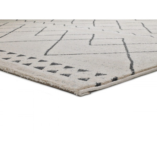 Alfombra polipropileno Himba 200x290cm pelo corto étnico blanco