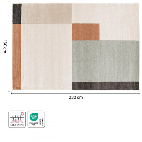 Alfombra polipropileno Milian 160x230cm pelo mediano INSPIRE geométrico multicolor