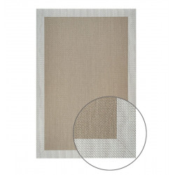 Alfombra pvc Sisaltouch exterior/interior 140x200cm tejido plano base antideslizante liso topo - blanco