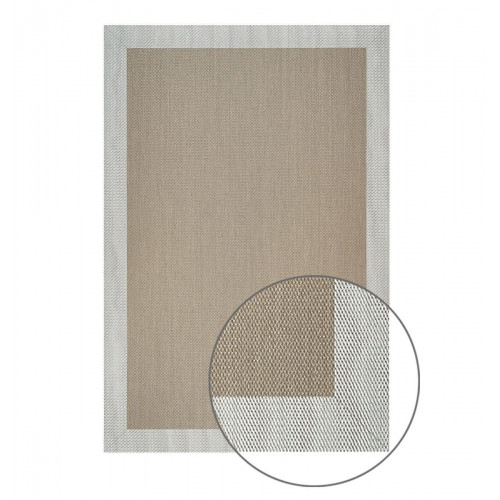 Alfombra pvc Sisaltouch exterior/interior 140x200cm tejido plano base antideslizante liso topo - blanco