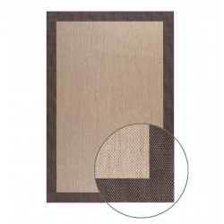 Alfombra pvc Sisaltouch exterior/interior 140x200cm tejido plano base antideslizante liso beige - choco