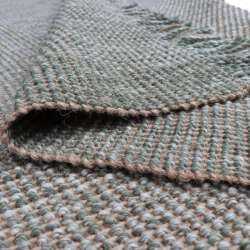 Alfombra yute Comfy 160x230cm tejido plano INSPIRE liso verde cactus