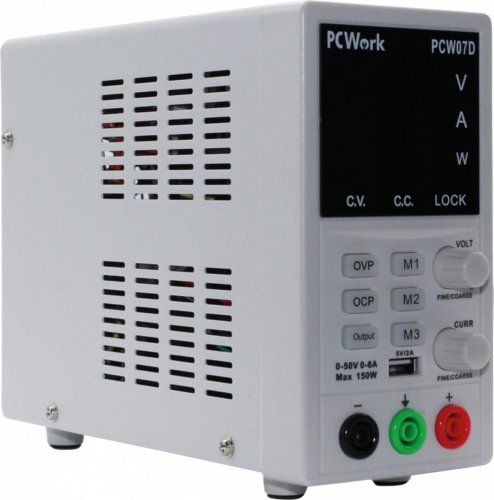 Alimentador de laboratorio, 0 - 50 V, 0 - 6 a, estabilizado, fun
