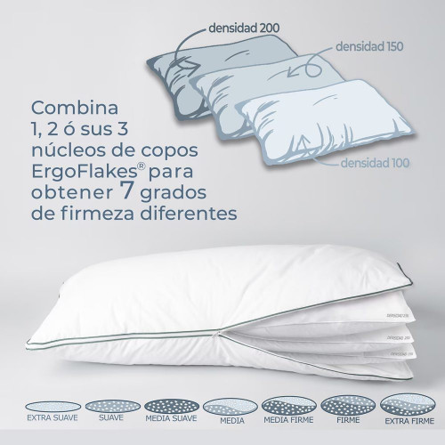 Almohada plumón Ergoflakes 7/1 EuroVolter Blanco