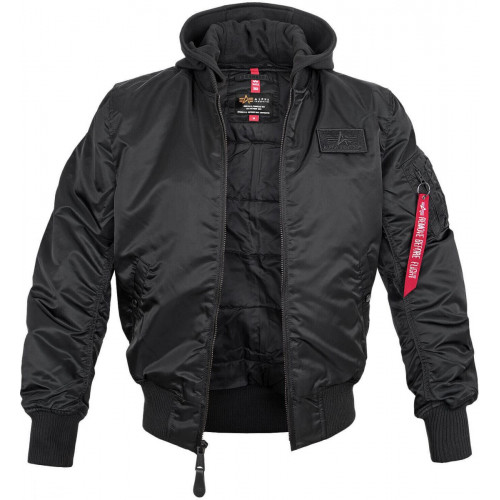 Alpha Industries MA-1 Zip Hood Backprint Bomber Jacket (128113)