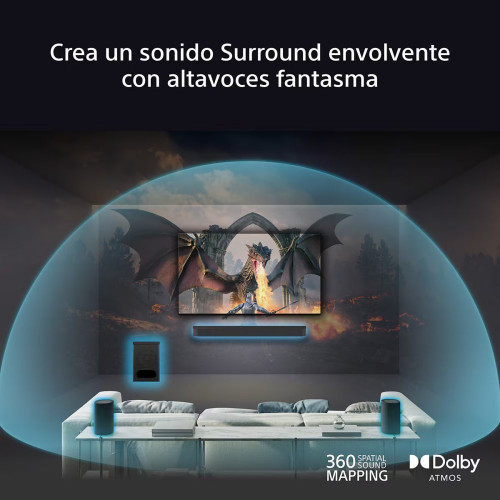 Altavoces traseros inalámbricos BRAVIA Theatre Rear 8. Sonido envolvente mejorado Mapping 360 compatible IMAX ENHANCED. Fácil manejo y control. Negro