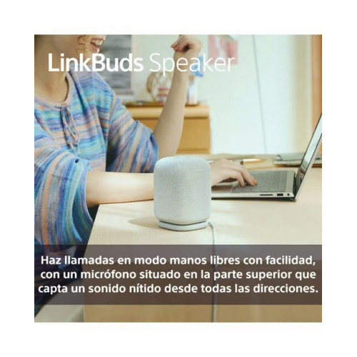 Altavoz portátil inalámbrico Sony LinkBuds, Bluetooth, resistente al agua IPX4, 12h de batería, llamadas nítidas, exteriores, viajes, Negro Negro