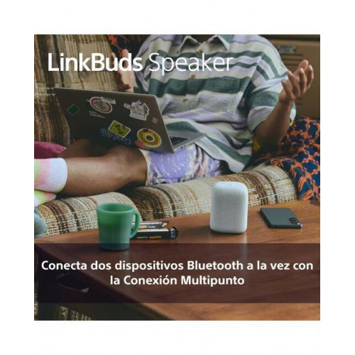 Altavoz portátil inalámbrico Sony LinkBuds, Bluetooth, resistente al agua IPX4, 12h de batería, llamadas nítidas, exteriores, viajes, Negro Negro