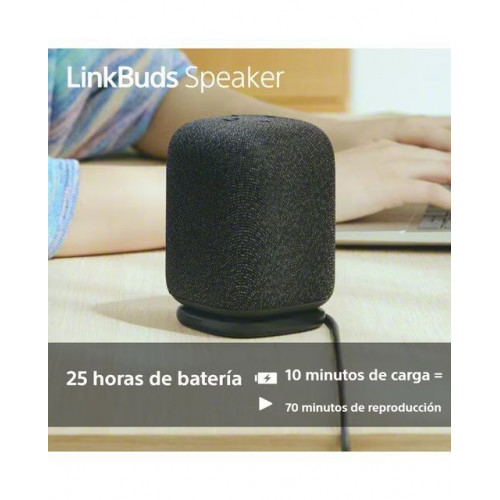 Altavoz portátil inalámbrico Sony LinkBuds, Bluetooth, resistente al agua IPX4, 12h de batería, llamadas nítidas, exteriores, viajes, Negro Negro