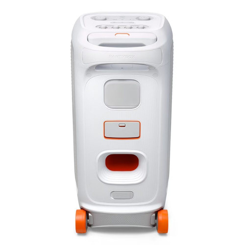 Altavoz portátil para fiestas con ruedas JBL PartyBox Stage 320 Blanco