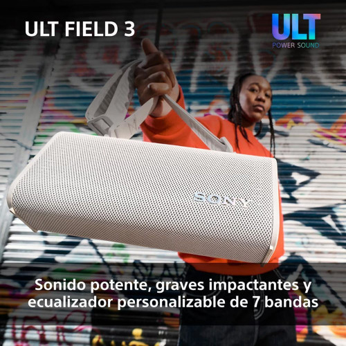 Altavoz portátil Sony ULT FIELD 3 con ULT POWER SOUND, IP 67, resistente al agua, polvo y golpes, 24 horas de batería, correa desmontable Negro
