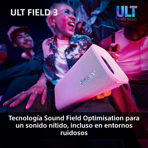 Altavoz portátil Sony ULT FIELD 3 con ULT POWER SOUND, IP 67, resistente al agua, polvo y golpes, 24 horas de batería, correa desmontable Negro