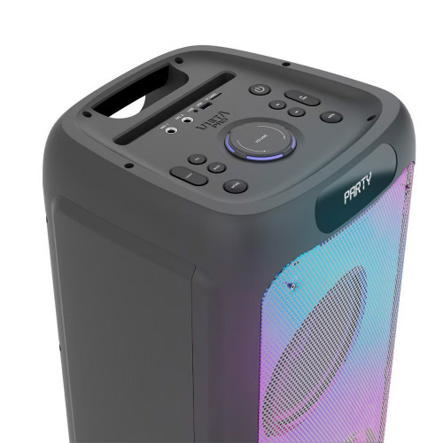 Altavoz portátil Vieta Pro Party 220, 500W, hasta 9 h. de batería, Bluetooth 5.3, luces LED, radio FM, Auracast y micrófono Negro