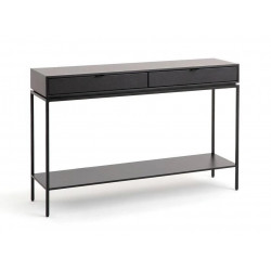 Am.pm Consola de acero y piel