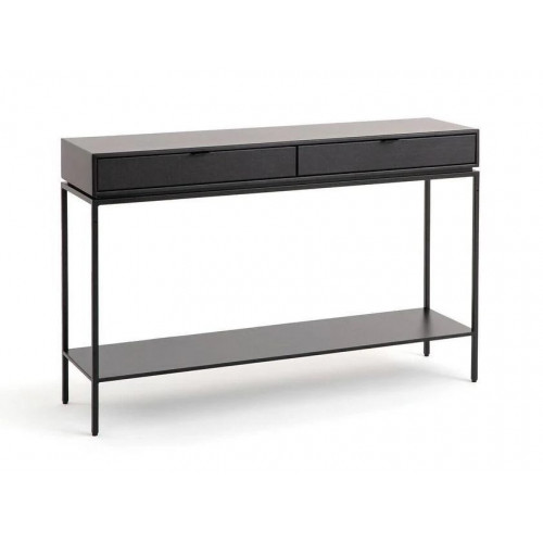 Am.pm Consola de acero y piel