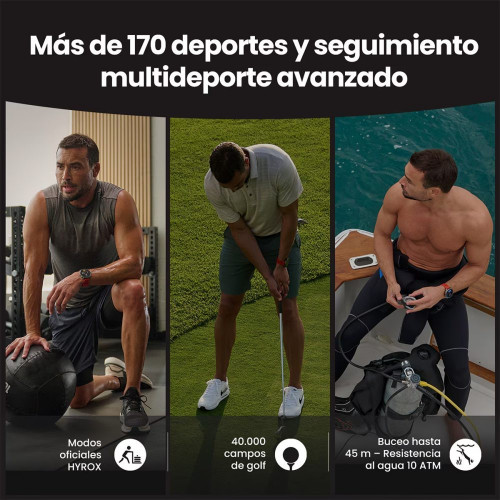 Amazfit Balance 2 Smartwatch con Modo Carrera Hyrox Negro