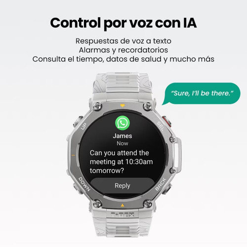 Amazfit T-Rex 3 Haze Gray Smartwatch con Modo Carrera Hyrox Gris claro