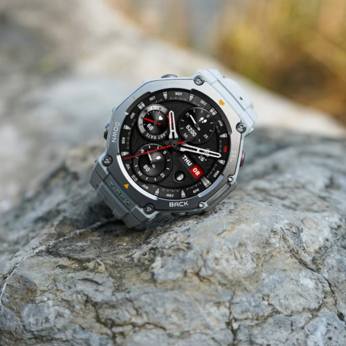 Amazfit T-Rex 3 Haze Gray Smartwatch con Modo Carrera Hyrox Gris claro
