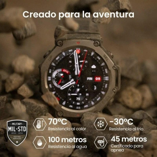 Amazfit T-Rex 3 Reloj Smartwatch AMOLED 2000nits GPS Mapas Control por Voz con IA Negro Onyx