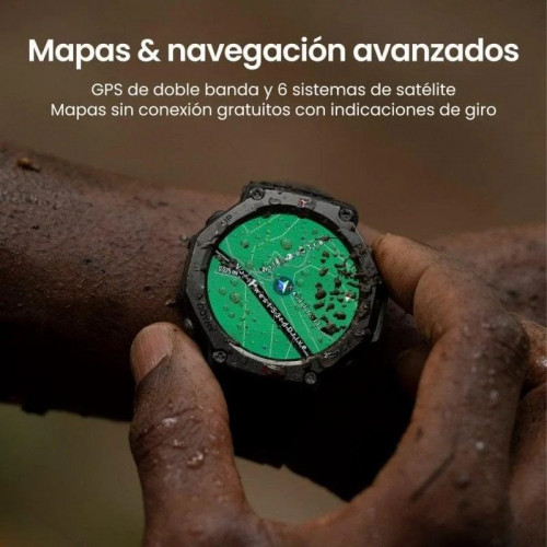 Amazfit T-Rex 3 Reloj Smartwatch AMOLED 2000nits GPS Mapas Control por Voz con IA Negro Onyx