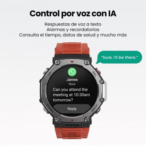 Amazfit T-Rex 3 Reloj Smartwatch AMOLED 2000nits GPS Mapas Control por Voz con IA Negro Onyx