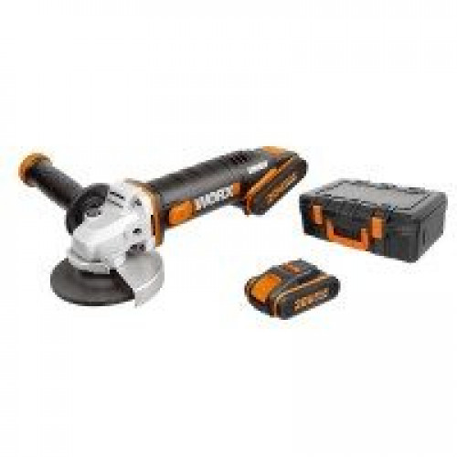 Amoladora Angular a Batería 115 mm Worx PowerShare 20V | WX800 | 8.600 RPM | 2x 2,0Ah + Cargador