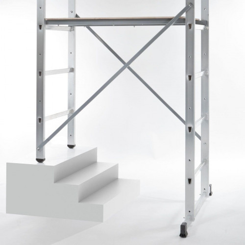 Andamio de aluminio HAILO Altura de trabajo: hasta 3.66 m, altura máxima de la plataforma: 1.6 m, anchura de la plataforma: 0.45 m, carga máxima de la plataforma hasta 150 kg