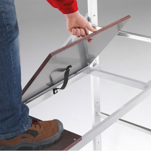 Andamio de aluminio HAILO Altura de trabajo: hasta 3.66 m, altura máxima de la plataforma: 1.6 m, anchura de la plataforma: 0.45 m, carga máxima de la plataforma hasta 150 kg