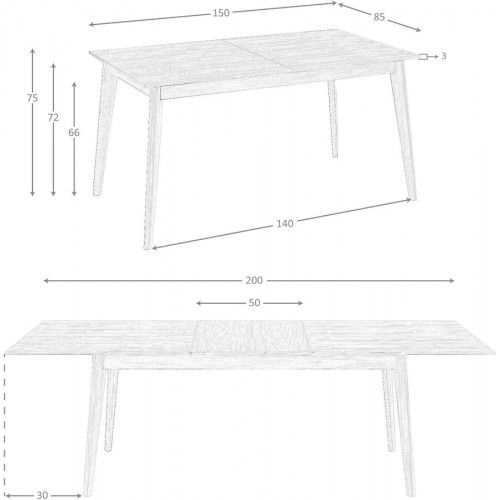 Angel CERDA Mesa comedor extensible nogal
