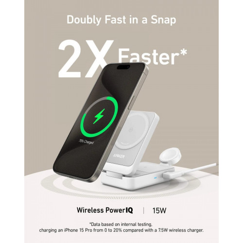 Anker MagGo Wireless Charging Station (Foldable 3-in-1)