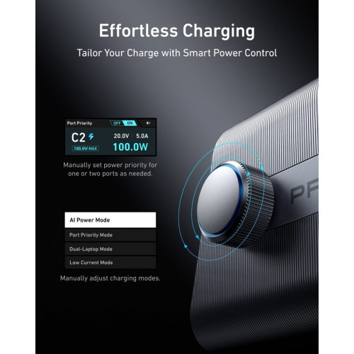 Anker Prime Charger (250W, 6 Ports, GaNPrime) with USB-C to USB-C Cable (240W)