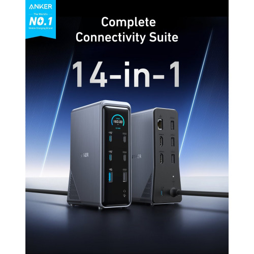 Anker Prime Charging Docking Station (14-in-1, Dual Display, 160W)