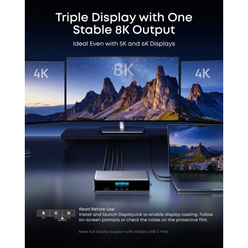 Anker Prime Docking Station (14-in-1, Triple Display, DisplayLink) with DL7400