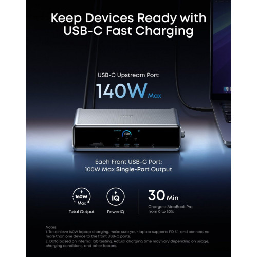 Anker Prime Docking Station (14-in-1, Triple Display, DisplayLink) with DL7400