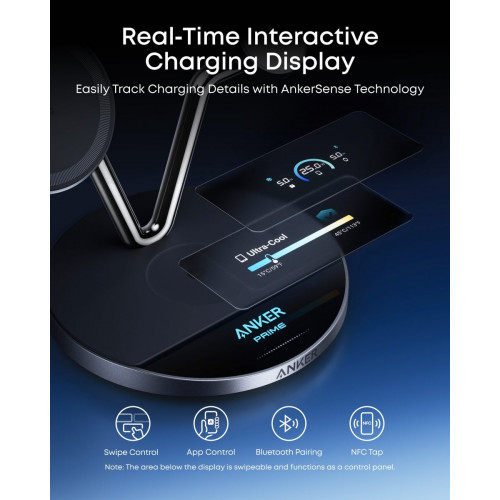 Anker Prime Wireless Charging Station (3-in-1, MagGo, AirCool, Dock Stand)