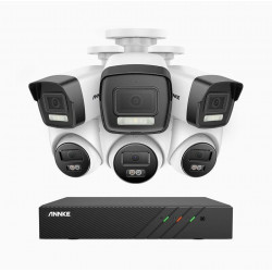 ANNKE H500P Kit de vigilancia PoE de 3K con 3 cámara bullet y 3 cámara domo y videograbador NVR de 8 canales