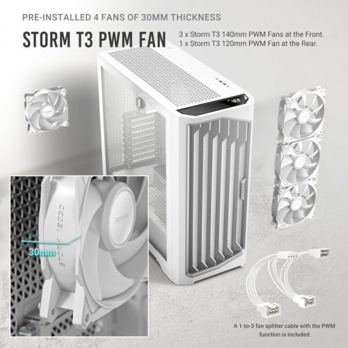 Antec Performance 1 FT Full Tower Cristal Templado USB-C Blanca